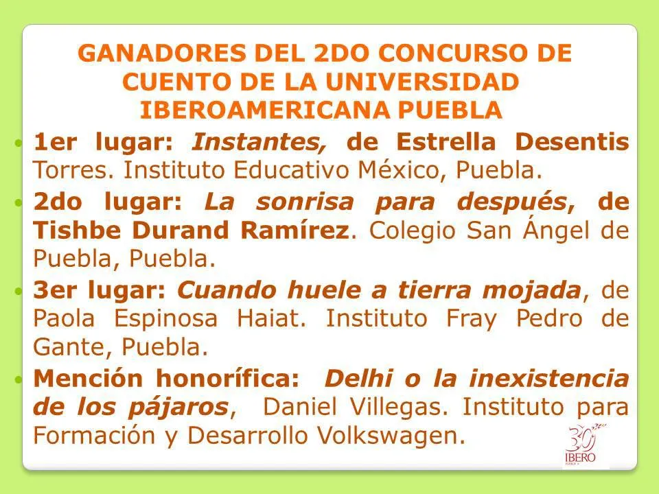 Concurso de cuentos de la Ibero |