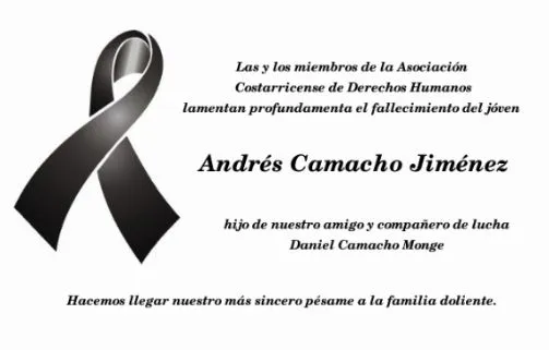 Condolencias familia Camacho Jiménez | CODEHU Condolencias familia Camacho Jiménez | CODEHU