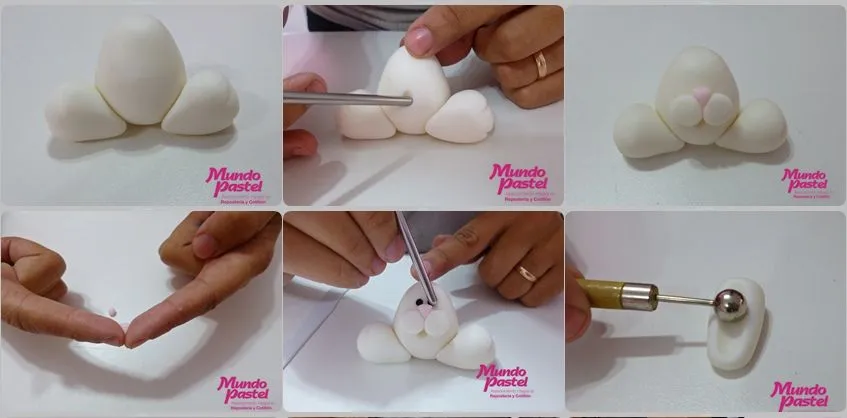 Conejito de Pascua para modelar en porcelana fría - Mundo Pastel