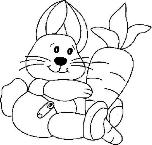 Conejito tierno para colorear - Imagui