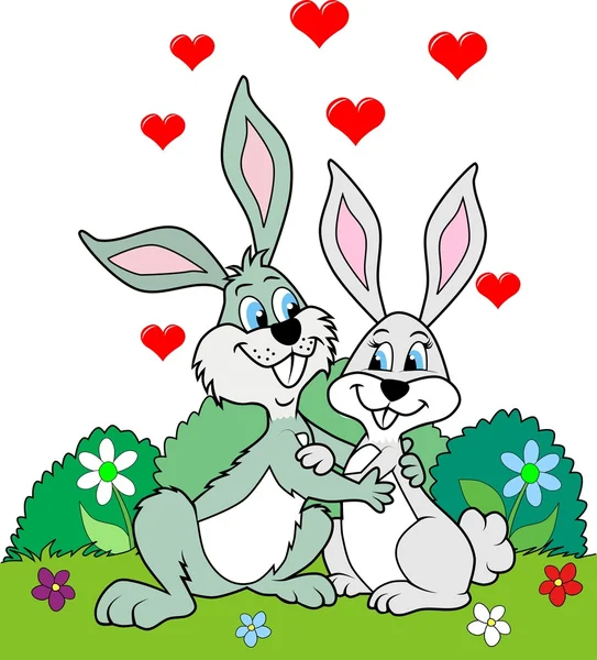 conejitos enamorados — Vector stock © Paul74 #19874885