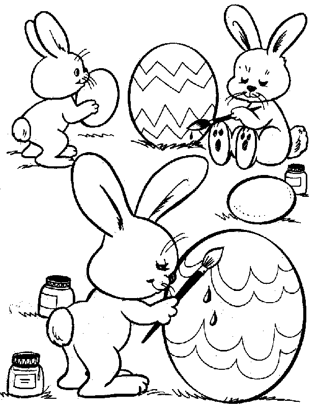 CONEJITOS HUEVOS DE PASCUA DIBUJOS PARA COLOREAR INFANTILES