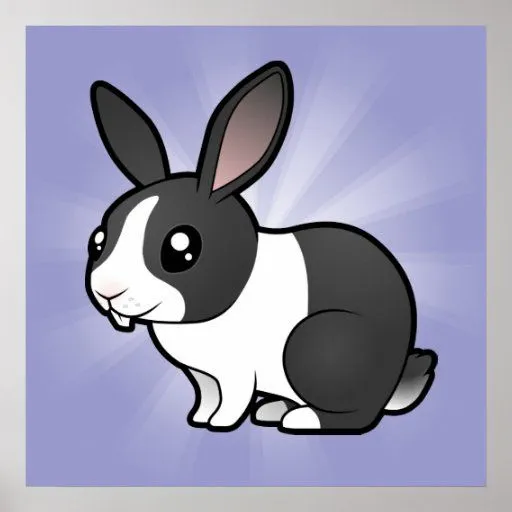 Conejo del dibujo animado (pelo liso del oído uppy póster | Zazzle Conejo del dibujo animado (pelo liso del oído uppy póster | Zazzle