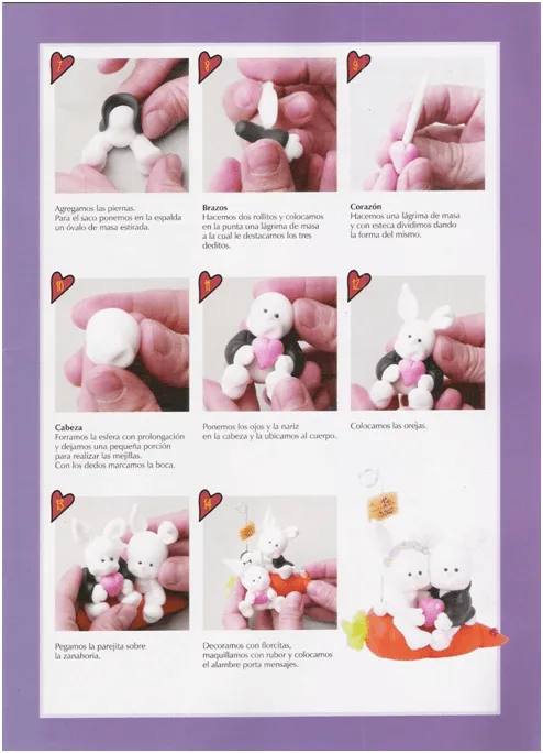 Conejitos en porcelana fria paso a paso - Imagui