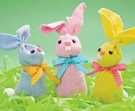 Como hacer conejos de Pascua con calcetines | Decoideas.Net Como hacer conejos de Pascua con calcetines | Decoideas.Net