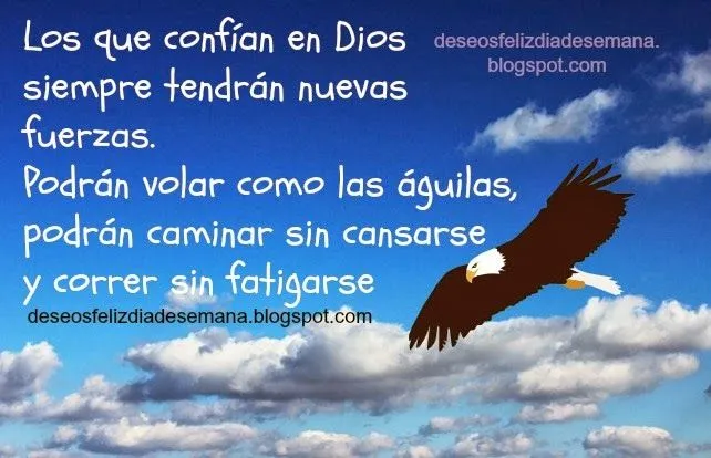 Los que confían en Dios tendrán nuevas fuerzas | Deseos Feliz Día ...