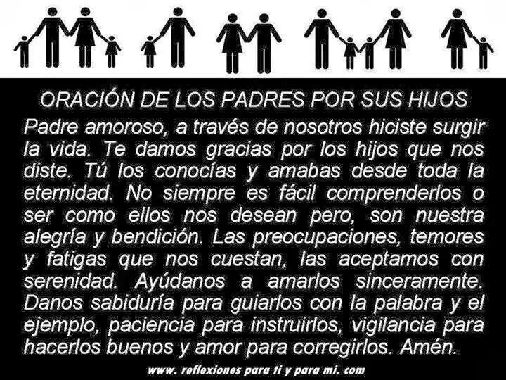 Mi confianza esta en ti Dios : Oracion por los padres a sus hijos Mi confianza esta en ti Dios : Oracion por los padres a sus hijos
