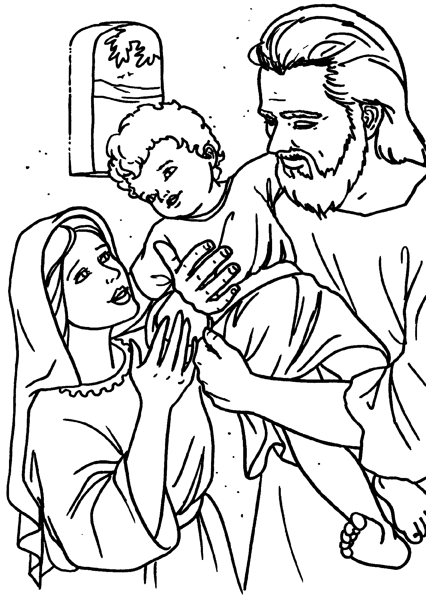 La sagrada familia para colorear - Imagui