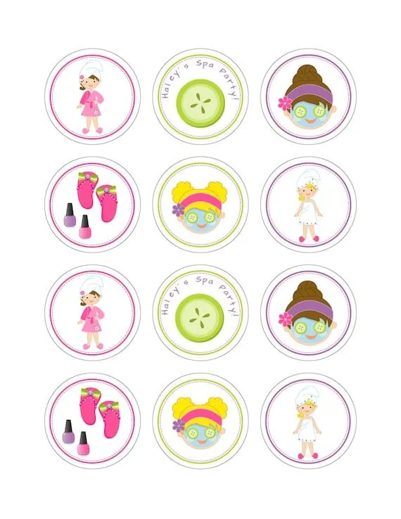 Conjunto de 12 Spa personalizado fiesta por KiddieCreations1 Conjunto de 12 Spa personalizado fiesta por KiddieCreations1