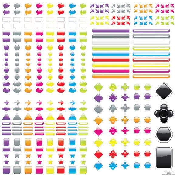 Conjunto de 330 ilustraciones de etiquetas y botones ...