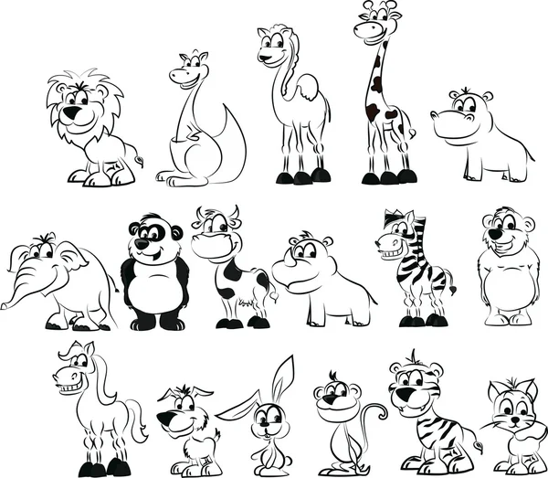 conjunto de animales para colorear — Vector stock © SketchMaster ...