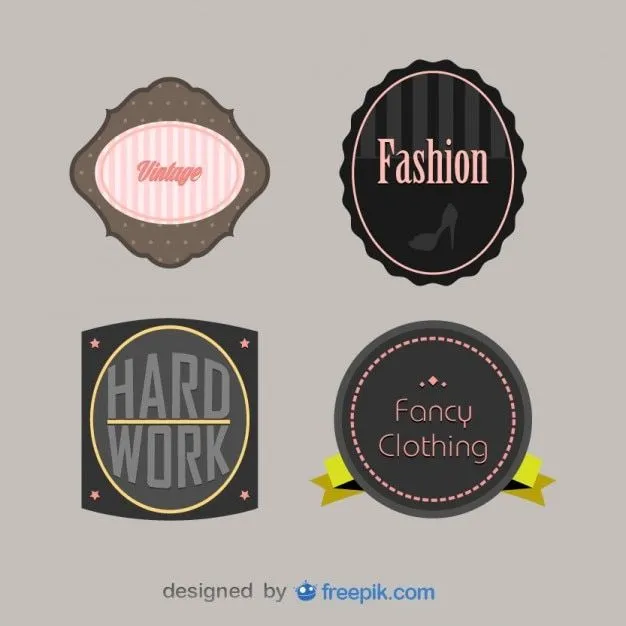 Conjunto de antiguas placas acerca de ropa | Descargar Vectores gratis Conjunto de antiguas placas acerca de ropa | Descargar Vectores gratis