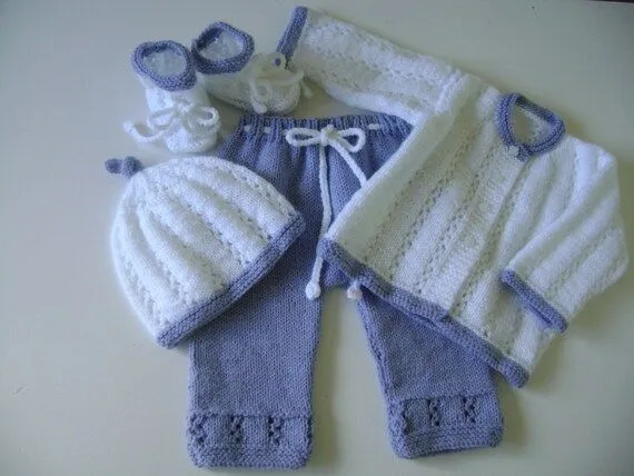 Conjunto Bebé Tejido a Mano 0 a 3 Meses Mat. por Pitusa en Etsy