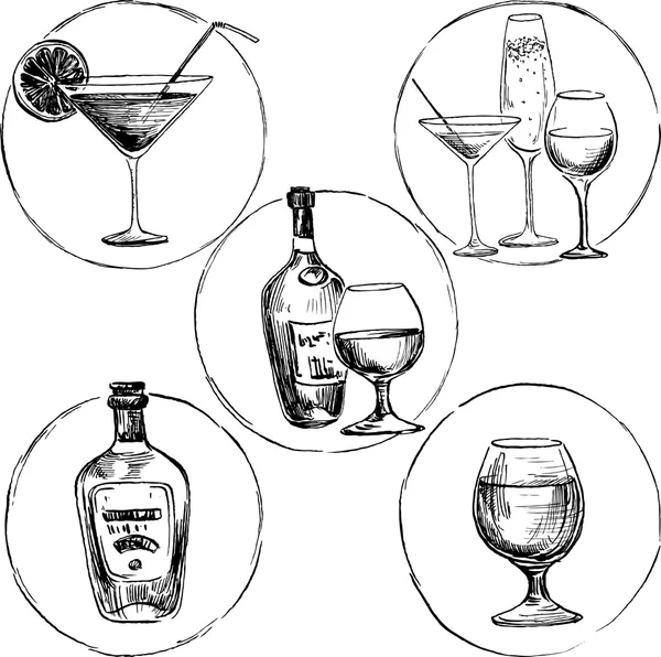 Conjunto de bebidas alcohólicas — Vector stock © cat_arch_angel ...