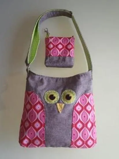 Conjunto de bolso buho y monedero para niña. | Bolsos | Pinterest ...