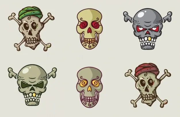 Conjunto de calaveras en estilo de dibujos animados | Descargar ... Conjunto de calaveras en estilo de dibujos animados | Descargar ...
