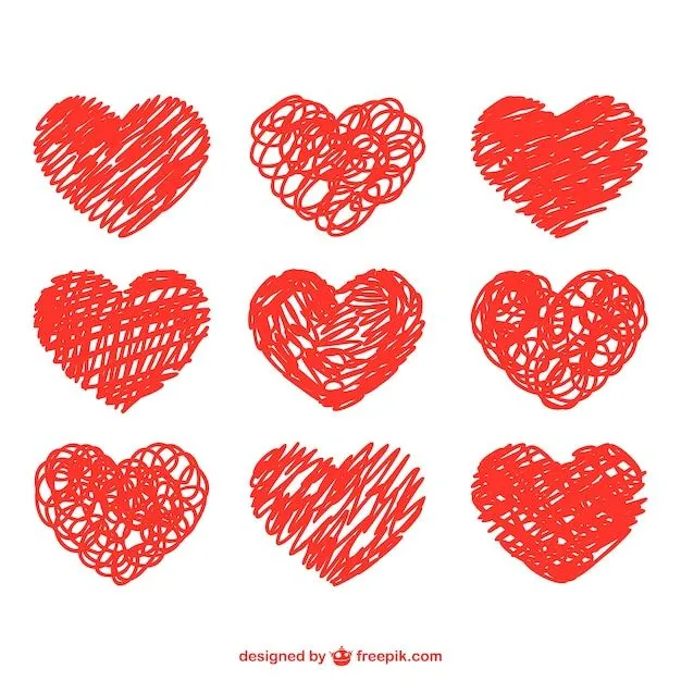Conjunto de corazones dibujados con garabatos | Descargar Vectores ... Conjunto de corazones dibujados con garabatos | Descargar Vectores ...