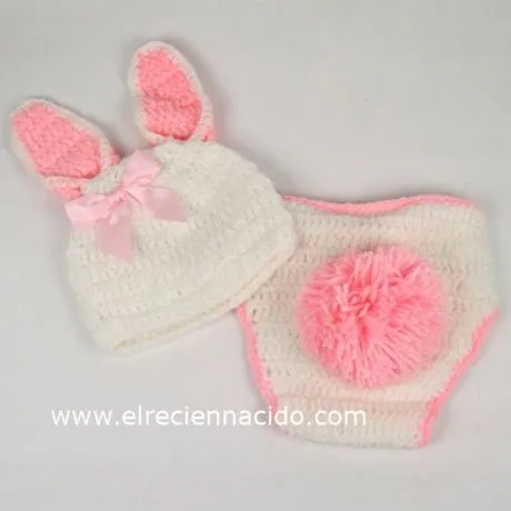 Conjunto crochet conejito blanco Disfraz para bebé recién nacido ... Conjunto crochet conejito blanco Disfraz para bebé recién nacido ...