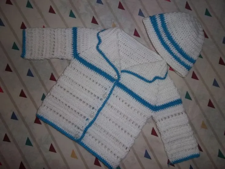 Conjunto en crochet, saquito bebe, recien nacido. | Tejido bebe ...