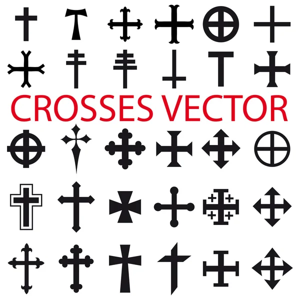 Conjunto cruza vector. varios símbolos religiosos — Vector stock ... Conjunto cruza vector. varios símbolos religiosos — Vector stock ...