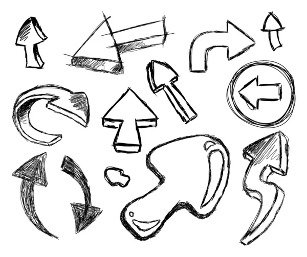 Conjunto de dibujo a mano de las flechas - set 2 — Vector stock ... Conjunto de dibujo a mano de las flechas - set 2 — Vector stock ...