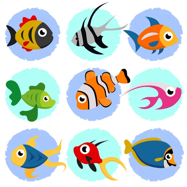 Conjunto de dibujos animados peces — Vector stock © bogalo #10201671 Conjunto de dibujos animados peces — Vector stock © bogalo #10201671