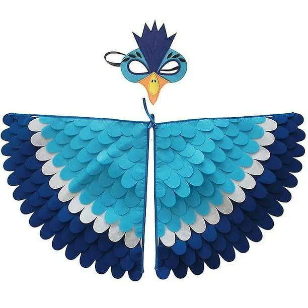 Conjunto de disfraz de alas de pájaro, capa de loro pavo real con máscara de fieltro, vestido elegante para niños JAMW Sencillez | Walmart en línea Conjunto de disfraz de alas de pájaro, capa de loro pavo real con máscara de fieltro, vestido elegante para niños JAMW Sencillez | Walmart en línea