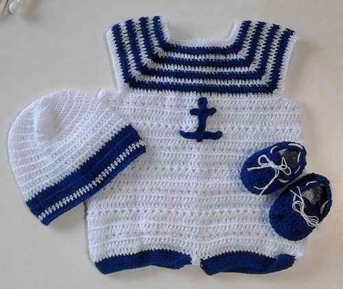 Conjunto O Enterizo Tejido Para Bebe Tipo Marinero Oferta ...