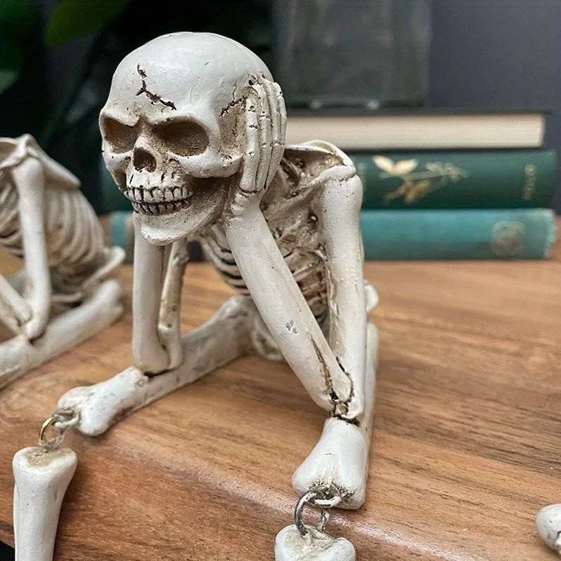Conjunto De Estatuas De Calaveras, Esqueletos De Resina Sentados En Estantes, Figuras Decorativas Para El Hogar, Estanterías, Mesas Y Decoración De Bordes. Adornos Y Coleccionables Para Amantes De Los Esqueletos Y Decoración De Halloween ... Conjunto De Estatuas De Calaveras, Esqueletos De Resina Sentados En Estantes, Figuras Decorativas Para El Hogar, Estanterías, Mesas Y Decoración De Bordes. Adornos Y Coleccionables Para Amantes De Los Esqueletos Y Decoración De Halloween ...