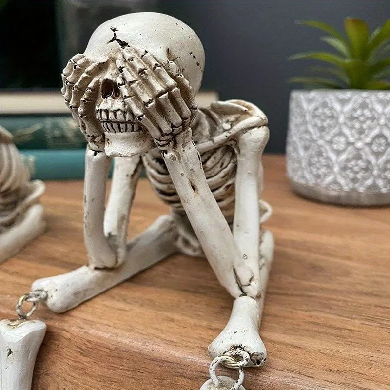 Conjunto De Estatuas De Calaveras, Esqueletos De Resina Sentados En Estantes, Figuras Decorativas Para El Hogar, Estanterías, Mesas Y Decoración De Bordes. Adornos Y Coleccionables Para Amantes De Los Esqueletos Y Decoración De Halloween ... Conjunto De Estatuas De Calaveras, Esqueletos De Resina Sentados En Estantes, Figuras Decorativas Para El Hogar, Estanterías, Mesas Y Decoración De Bordes. Adornos Y Coleccionables Para Amantes De Los Esqueletos Y Decoración De Halloween ...