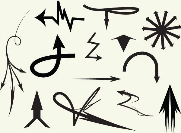 Conjunto de flechas en vectorial y pinceles | CosasSencillas.Com