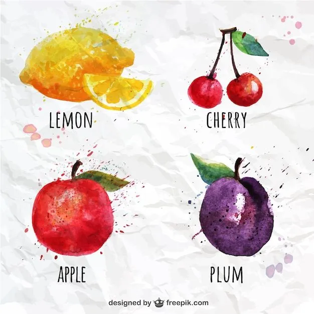 Conjunto de frutas de acuarela | Descargar Vectores gratis Conjunto de frutas de acuarela | Descargar Vectores gratis