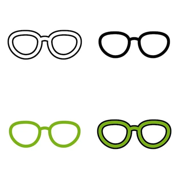 Conjunto de gafas en estilo plano aislado | Vector Premium