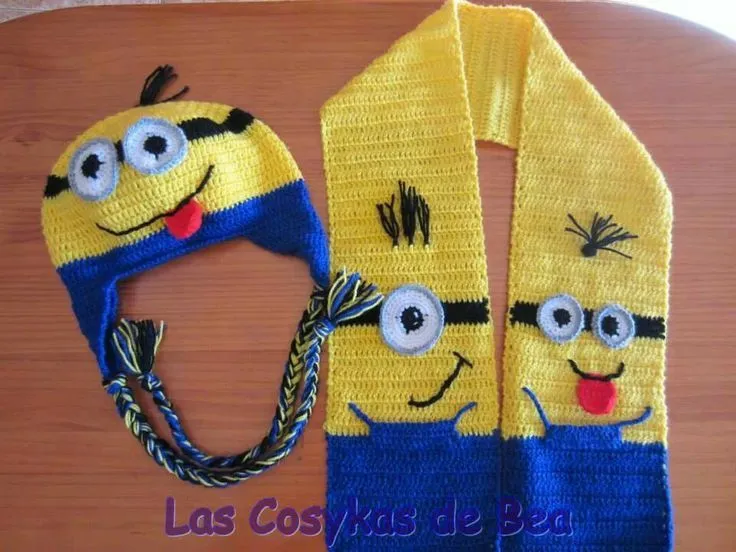 Conjunto gorro y bufanda Minions!!! | gorros y sombreros crochet ... Conjunto gorro y bufanda Minions!!! | gorros y sombreros crochet ...