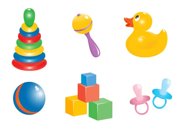 conjunto de iconos de juguete de bebé. Vector-ilustración — Vector ...
