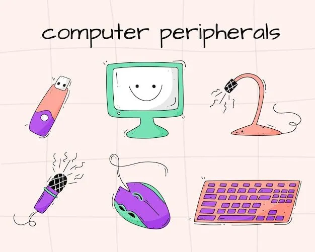 Un conjunto de ilustraciones de periféricos de computadora monitor teclado micrófono mouse unidad flash en estilo de los años 90 y 80 sobre fondo a cuadros | Vector Premium Un conjunto de ilustraciones de periféricos de computadora monitor teclado micrófono mouse unidad flash en estilo de los años 90 y 80 sobre fondo a cuadros | Vector Premium