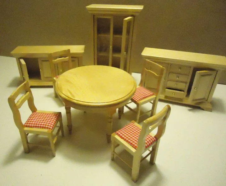 CONJUNTO DE MUEBLES COMEDOR O COCINA DE MADERA DE PINO PARA CASITA ...