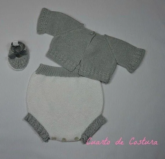 Conjunto de tres piezas chaqueta cubre y por CUARTODECOSTURA