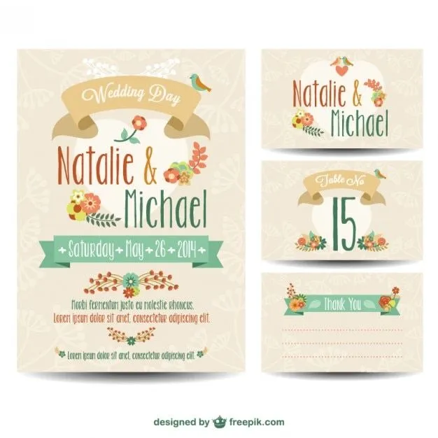 Conjunto De Plantillas De Boda | Fotos y Vectores gratis Conjunto De Plantillas De Boda | Fotos y Vectores gratis