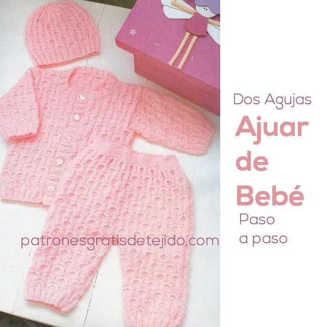 Conjunto saquito, pantalón y gorro dos agujas / paso a paso ... Conjunto saquito, pantalón y gorro dos agujas / paso a paso ...