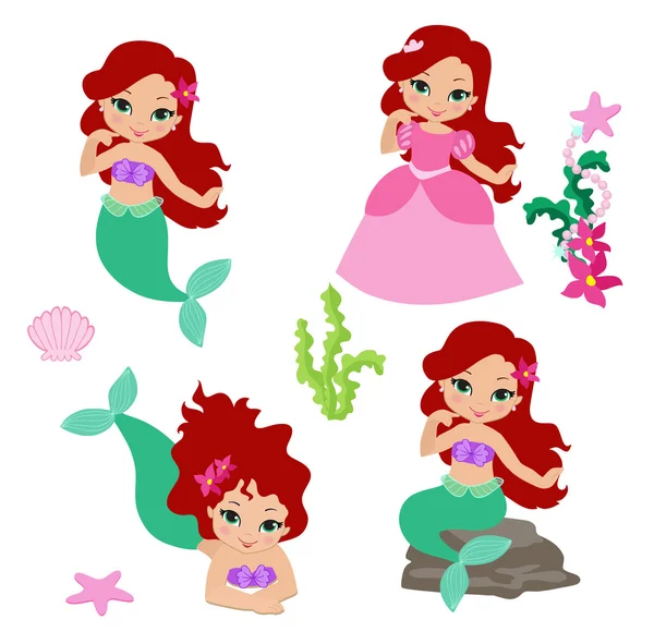 Conjunto de Sirenita — Vector stock © Sandylevtov #40747395