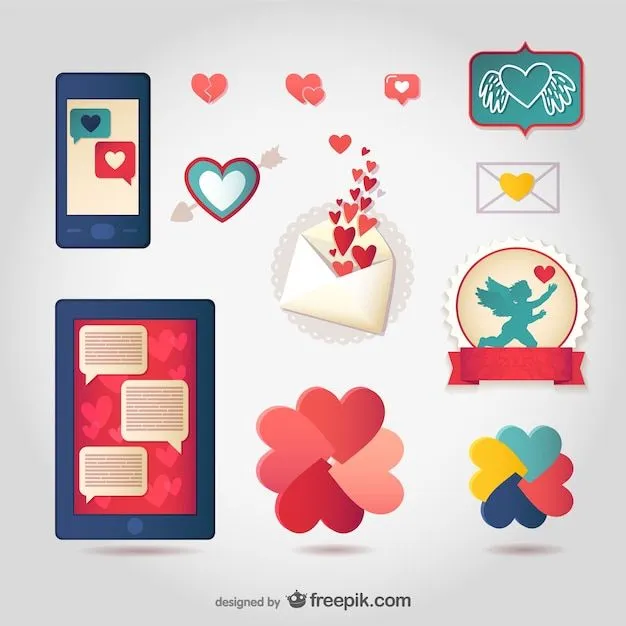 Conjunto de stickers de amor | Descargar Vectores gratis Conjunto de stickers de amor | Descargar Vectores gratis
