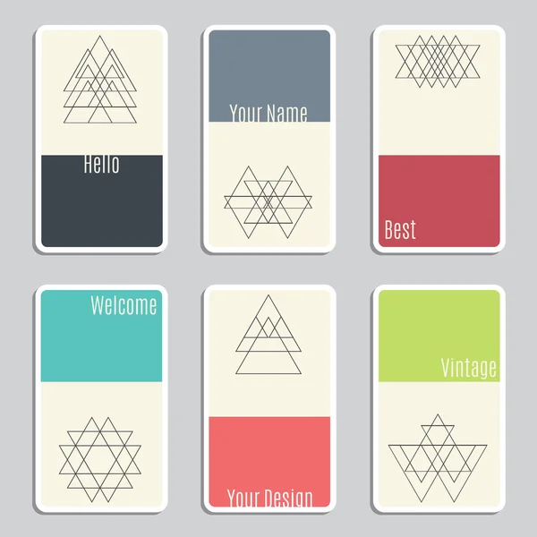 Conjunto de tarjetas de visita con figuras geométricas — Vector ...