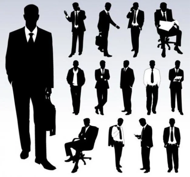 Conjunto de vectores de siluetas empresarios | Descargar Vectores ... Conjunto de vectores de siluetas empresarios | Descargar Vectores ...