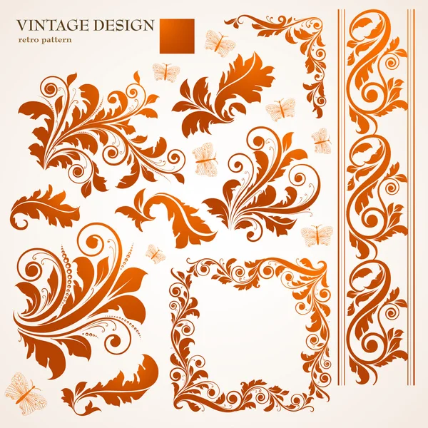 Conjunto de vendimia adornos de flores — Vector stock © Ozerina ... Conjunto de vendimia adornos de flores — Vector stock © Ozerina ...