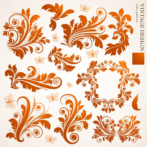 Conjunto de vendimia adornos de flores — Vector stock © Ozerina ... Conjunto de vendimia adornos de flores — Vector stock © Ozerina ...