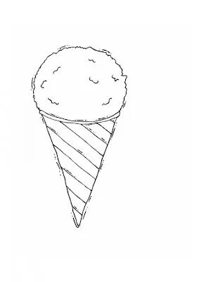 Imagenes para colorear: Cono de helado para colorear Imagenes para colorear: Cono de helado para colorear
