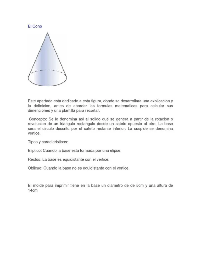 El Cono | PDF | Formas geométricas | Geometría Elemental El Cono | PDF | Formas geométricas | Geometría Elemental