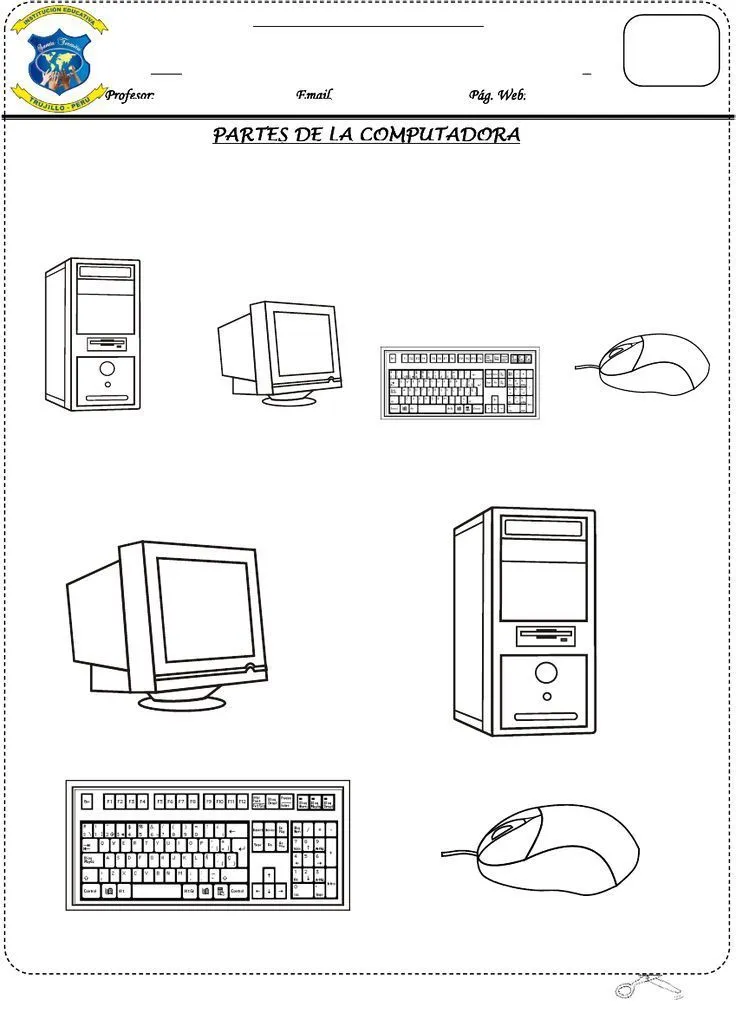 Conoce y colorea las partes del computador | Computacion, Clases de computacion, Clase de informática Conoce y colorea las partes del computador | Computacion, Clases de computacion, Clase de informática