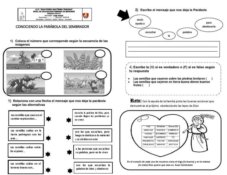 CONOCIENDO LA PARÁBOLA DEL BUEN SEMBRADOR Listo | PDF | Religión y creencia | Educación religiosa CONOCIENDO LA PARÁBOLA DEL BUEN SEMBRADOR Listo | PDF | Religión y creencia | Educación religiosa
